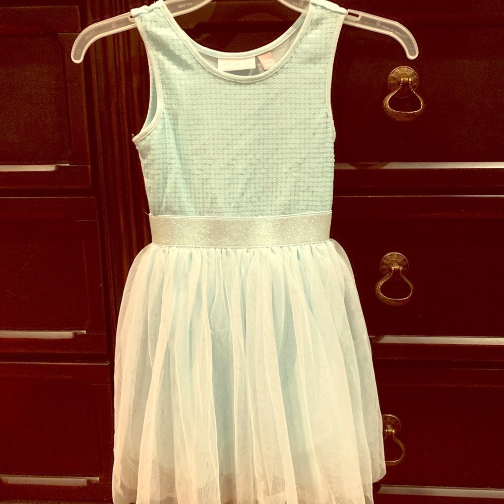 Girls pale blue tulle dress